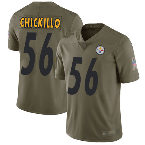Youth Pittsburgh Steelers Football #56 Limited Olive Anthony Chickillo 2017 Salute to Service Nike NFL Jersey->youth nfl jersey->Youth Jersey